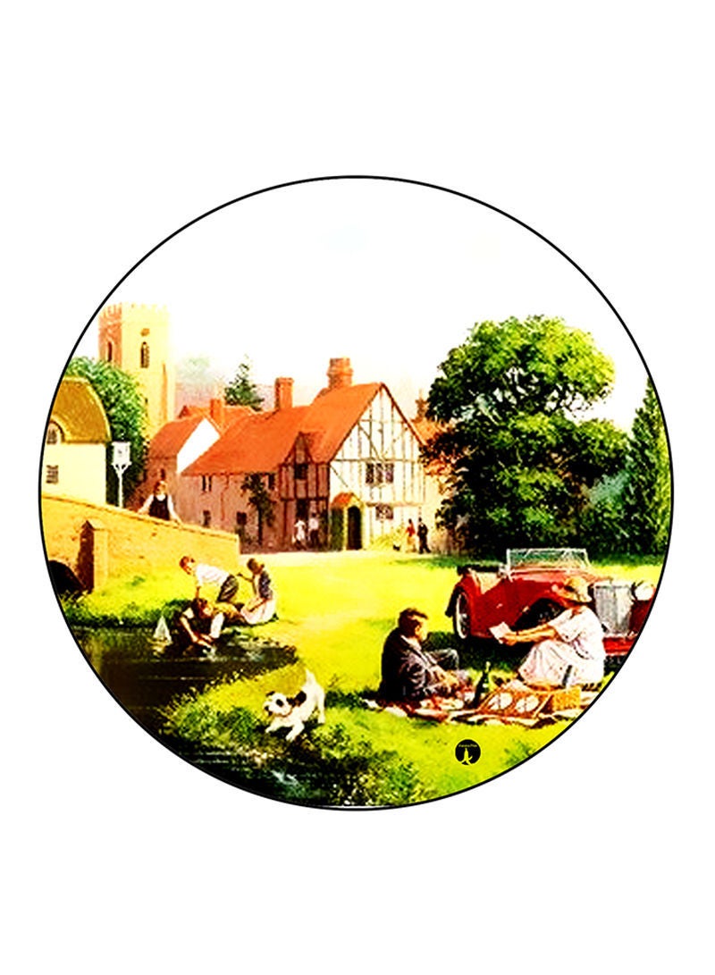 RKN Vintage Art Printed Mouse Pad  Round  Multicolour