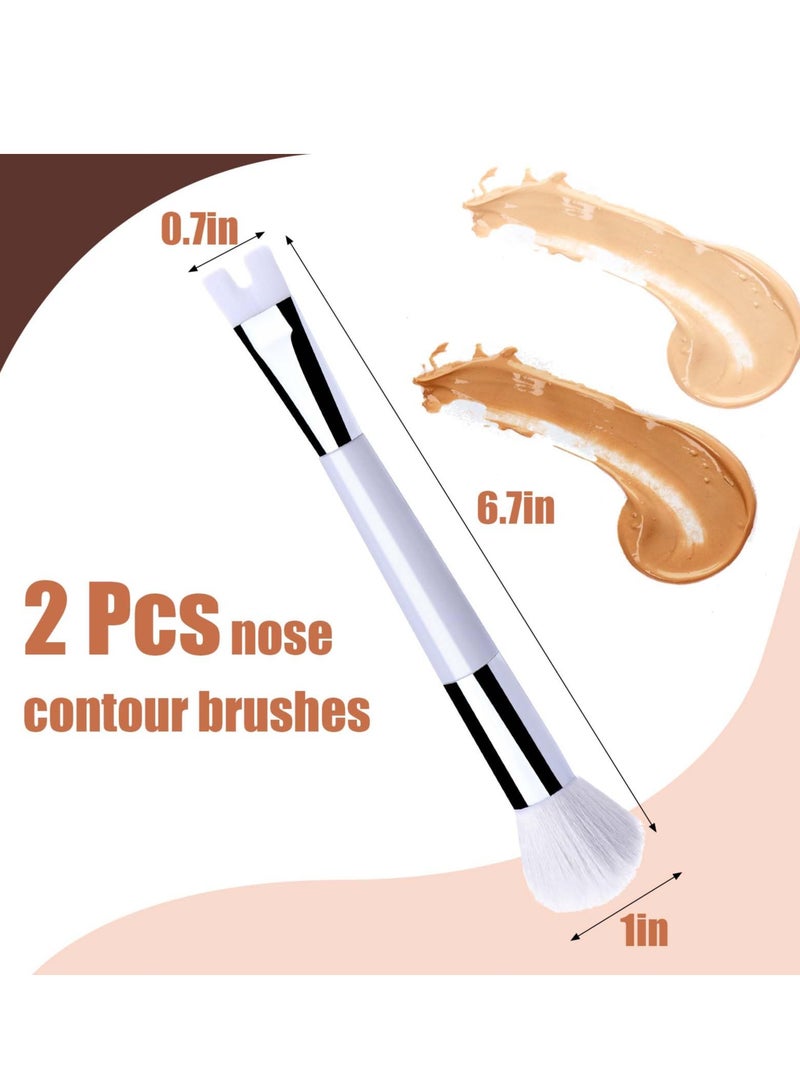 KASTWAVE 2Pcs Nose Contour Brush U-Shaped, 2-in-1 Makeup Brush for Easy Nose Contour, Innovative and Unique Dual-End Brush Tool for Nose Contouring for Makeup Beginners/Lovers  - Image 2