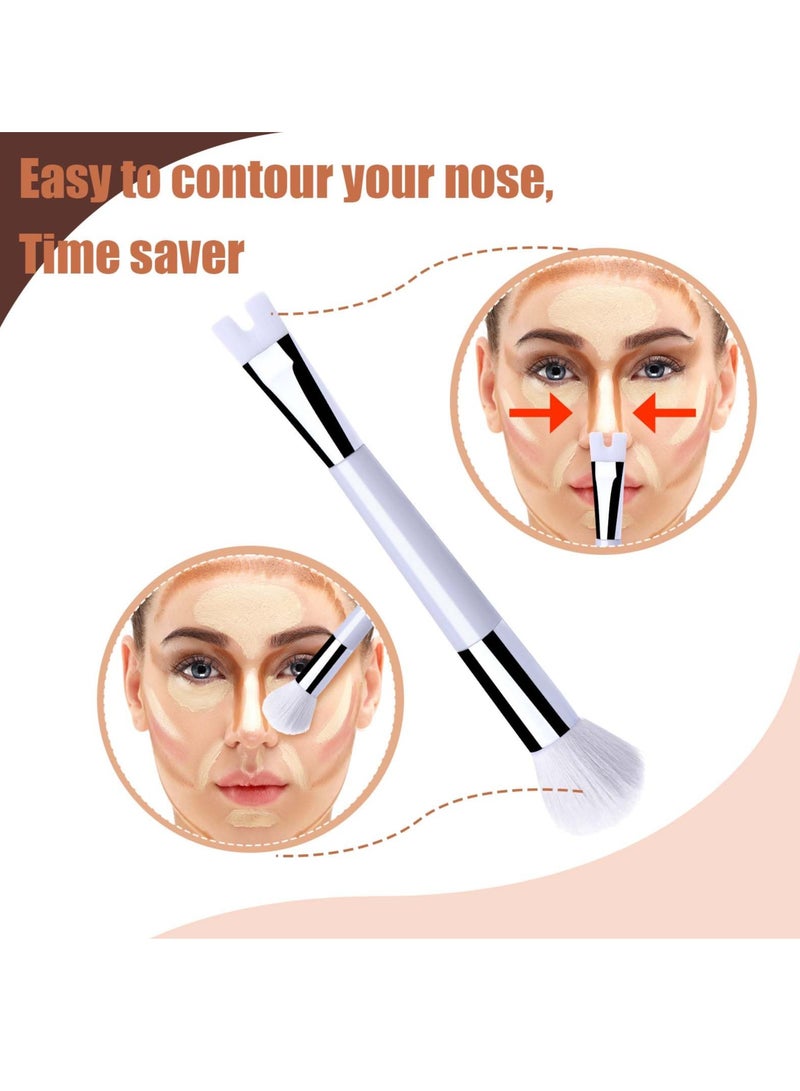 KASTWAVE 2Pcs Nose Contour Brush U-Shaped, 2-in-1 Makeup Brush for Easy Nose Contour, Innovative and Unique Dual-End Brush Tool for Nose Contouring for Makeup Beginners/Lovers  - Image 3