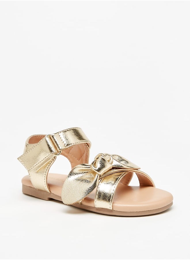 Flora Bella By Shoexpress - Girl's Bow Detail Sandals With Hook And Loop Closure Ramadan Collection - Image 1