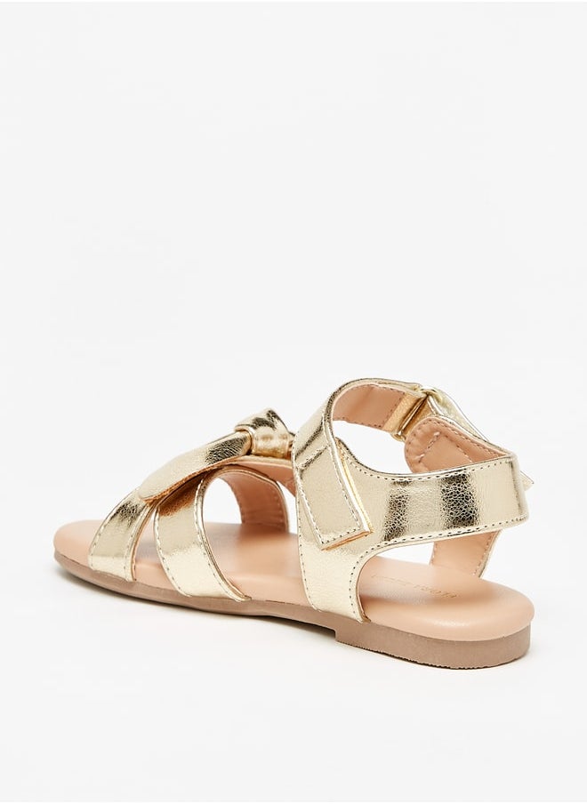Flora Bella By Shoexpress - Girl's Bow Detail Sandals With Hook And Loop Closure Ramadan Collection - Image 1