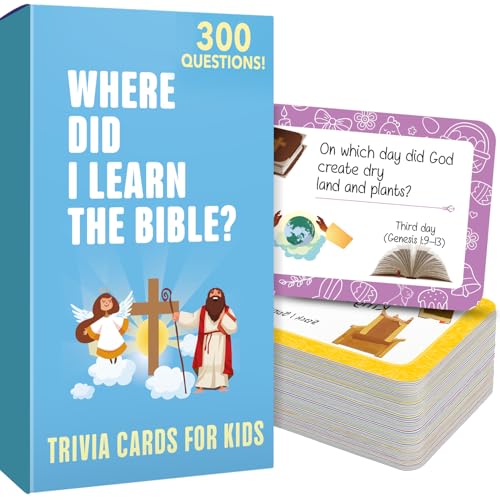 QUOKKA 300 Engaging Bible Trivia Card Questions Fun Bible Games for Kids and Families to Learn About Scripture Christian Games for Sunday School Homeschool and Family Bible Study - Image 1