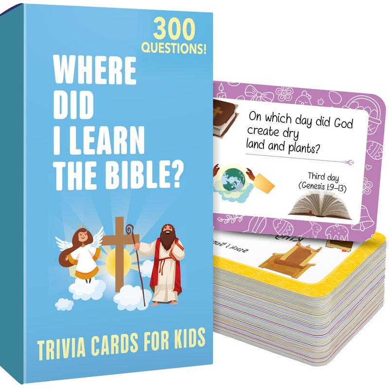 QUOKKA 300 Engaging Bible Trivia Card Questions Fun Bible Games for Kids and Families to Learn About Scripture Christian Games for Sunday School Homeschool and Family Bible Study - Image 3