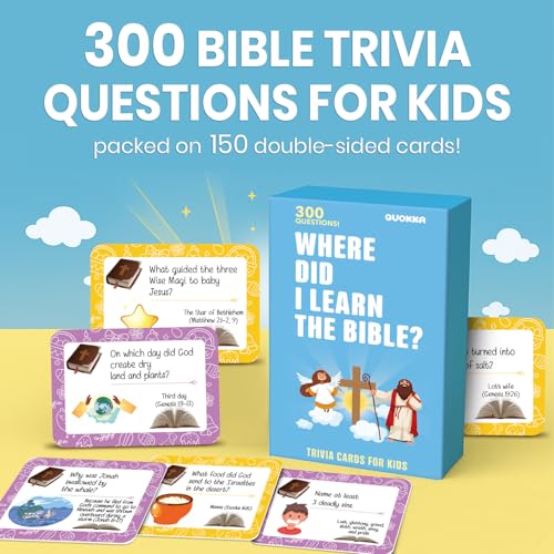 QUOKKA 300 Engaging Bible Trivia Card Questions Fun Bible Games for Kids and Families to Learn About Scripture Christian Games for Sunday School Homeschool and Family Bible Study - Image 5