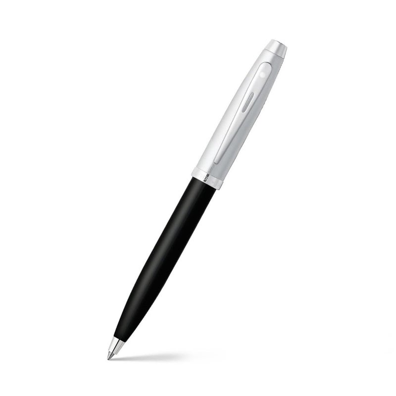 SHEAFFER Pen Sheaffer 100 E9313 Glossy Black Barrel Brushed Chrome Cap Chrome Plated Trims Bp - Image 1