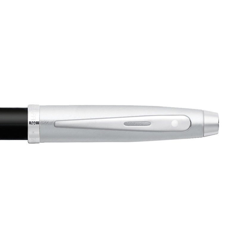 SHEAFFER Pen Sheaffer 100 E9313 Glossy Black Barrel Brushed Chrome Cap Chrome Plated Trims Bp - Image 5