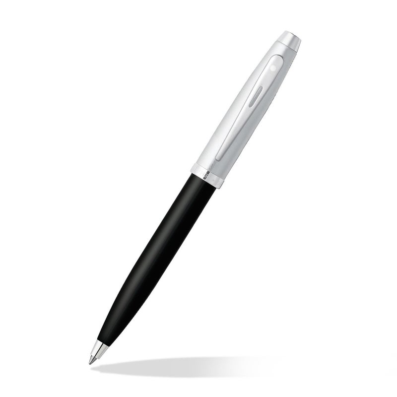 SHEAFFER Pen Sheaffer 100 E9313 Glossy Black Barrel Brushed Chrome Cap Chrome Plated Trims Bp - Image 3