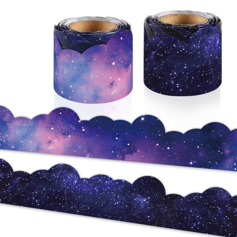 Space Bulletin Board Borders Space Theme Classroom Decor 2 Rolls Galaxy Classroom Decor Borders Trim for Teacher Back to School Office Classroom Door Wall Decor 72ft