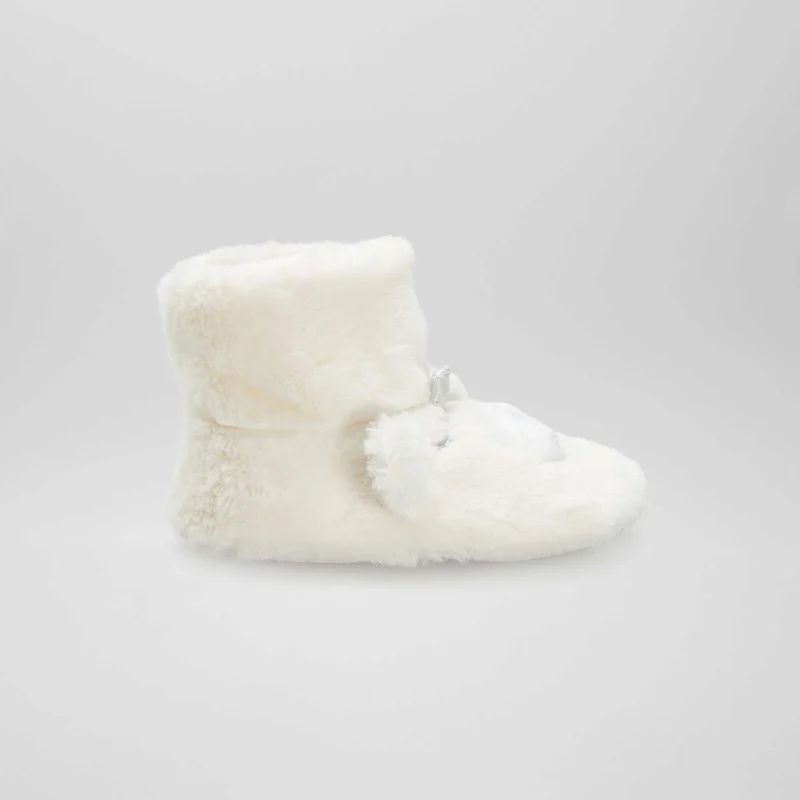 Christmas Slippers - Bear White