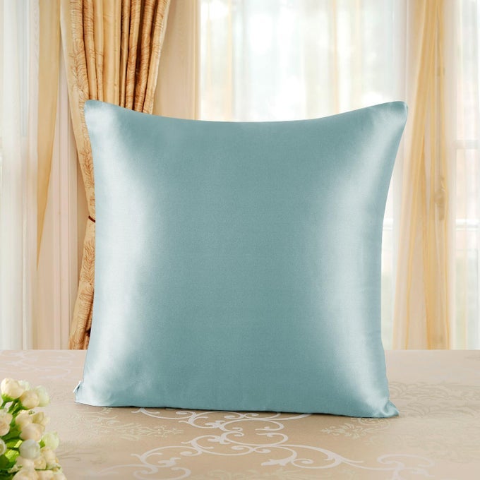 100 PURE MULBERRY SILK PILLOWCASE FOR HAIR AND SKIN HEALTH ON BOTH SIDES 1 PIECE 80 X 80 CM SIZE PILLOW CASE AQUAGREEN