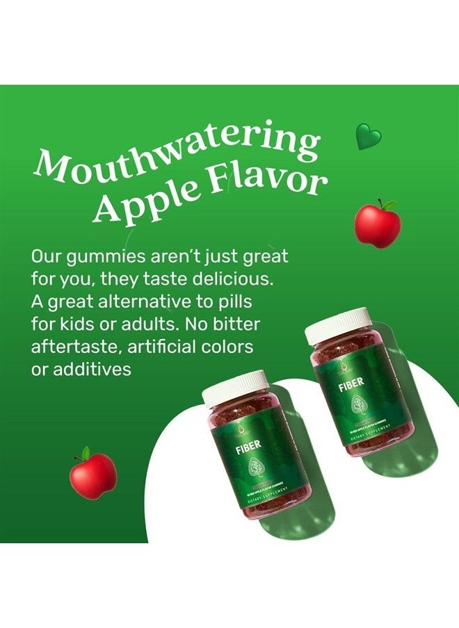 BeLive Fiber Gummies - Prebiotic Fiber Supplement with Chicory Root & Inulin for Digestive Support & Overall Gut Health I Vegan, Sugar Free Gummies for Adults & Children | 60 Ct - Apple Flavor  - Image 4