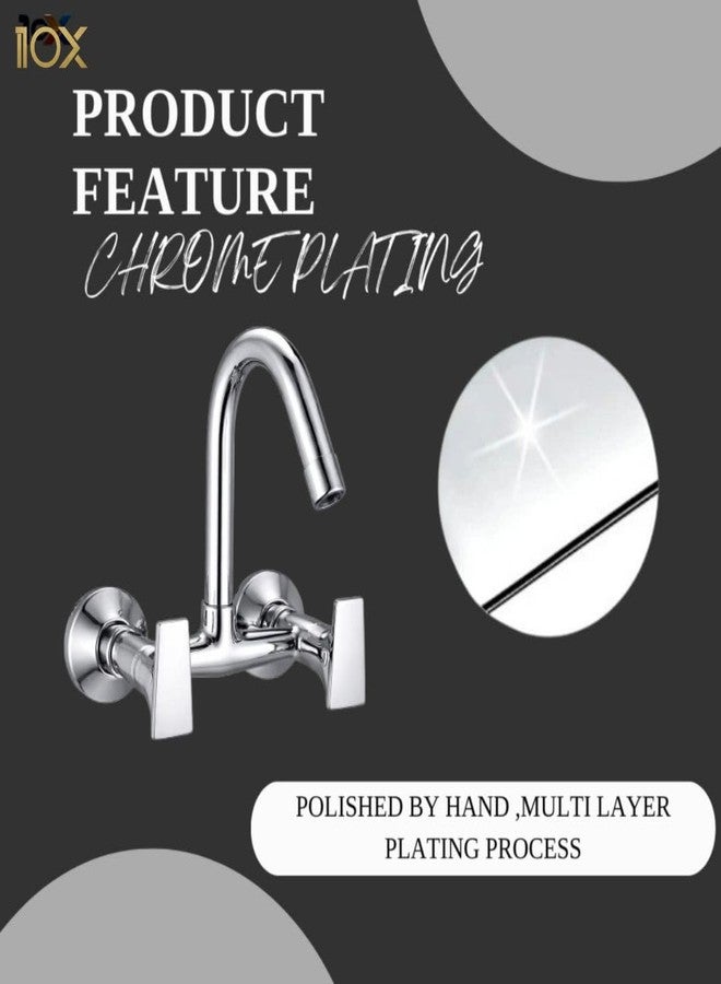 10X Kitchen Sink Mixer ST-0118 Tap with 360° Swivel Spout | Hot & Cold Water Control | Chrome Plated | Heavy Brass Cartridge | Dual Lever Design - Image 4