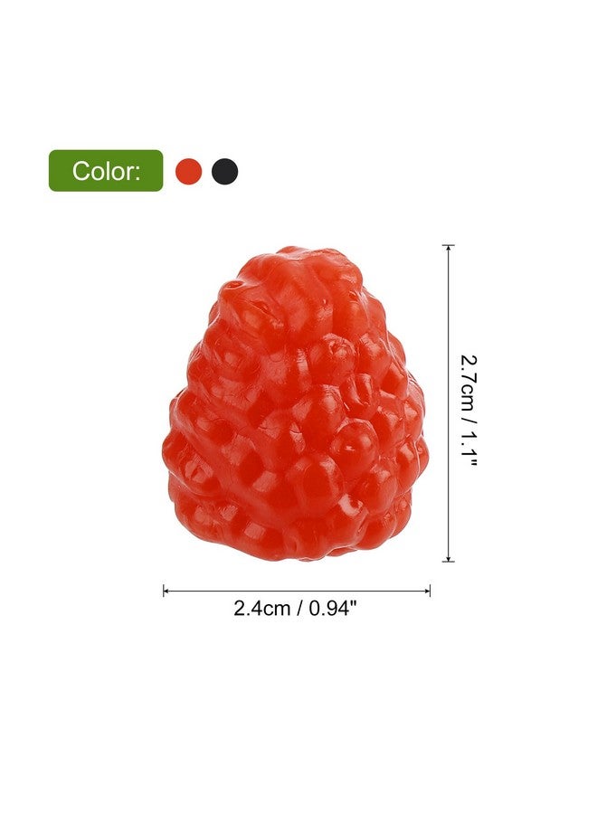 يو إكس سيل uxcell 20 قطعة من توت العليق الاصطناعي، توت العليق المزيف، دعامات تصوير واقعية، فاكهة مزيفة تشبه الحياة لقطعة مركزية للطاولة، أعمال فنية، أحمر/أسود - Image 2