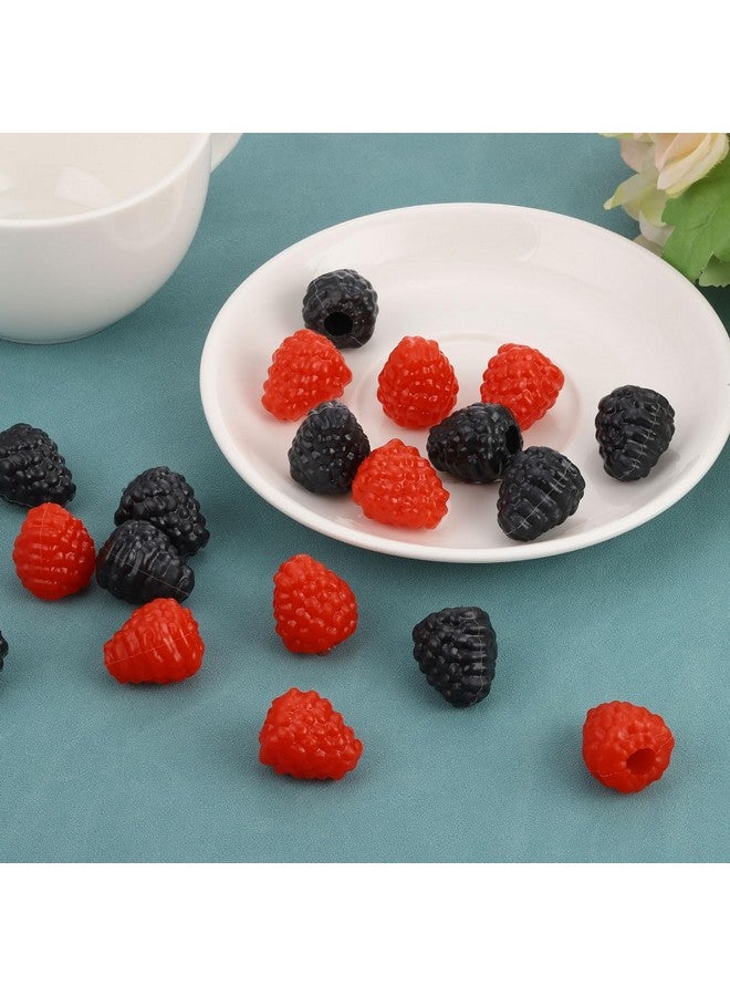 يو إكس سيل uxcell 20 قطعة من توت العليق الاصطناعي، توت العليق المزيف، دعامات تصوير واقعية، فاكهة مزيفة تشبه الحياة لقطعة مركزية للطاولة، أعمال فنية، أحمر/أسود - Image 5