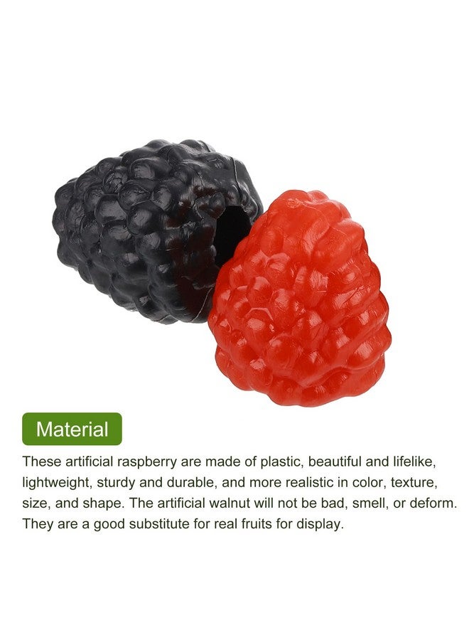 يو إكس سيل uxcell 20 قطعة من توت العليق الاصطناعي، توت العليق المزيف، دعامات تصوير واقعية، فاكهة مزيفة تشبه الحياة لقطعة مركزية للطاولة، أعمال فنية، أحمر/أسود - Image 4