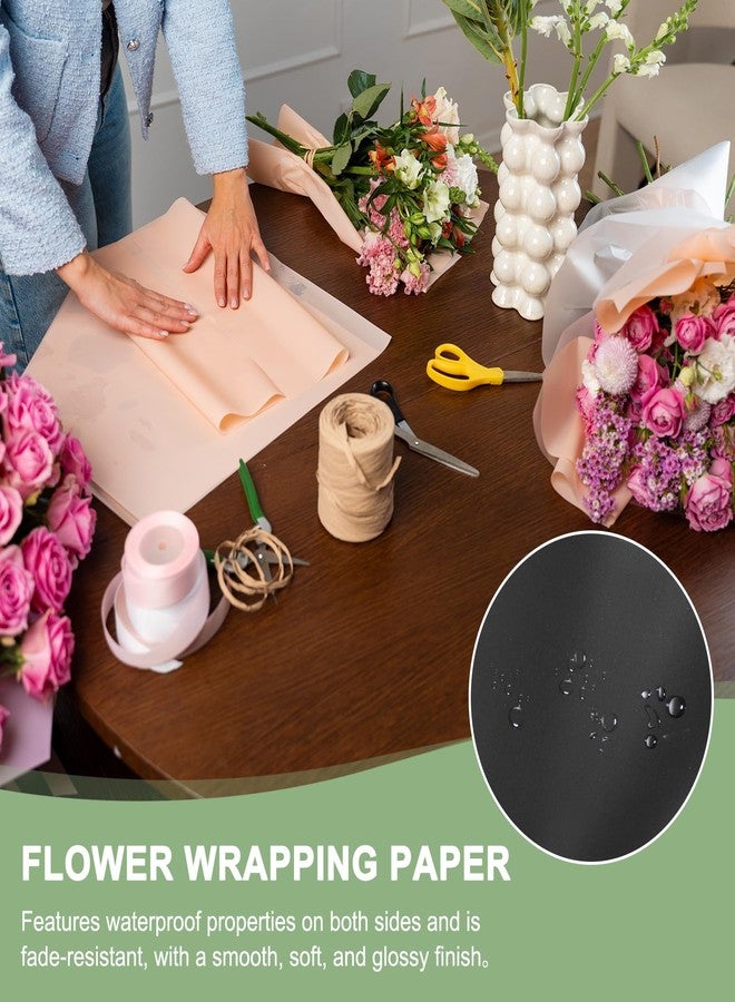 PATIKIL Flower Gift Wrapping Paper, 20 Sheets Double Sided Golden Waterproof Bouquet Paper Wrap Florist Supplies Packaging Floral Papers for Wedding DIY Craft Valentine, Black/Gold - Image 4