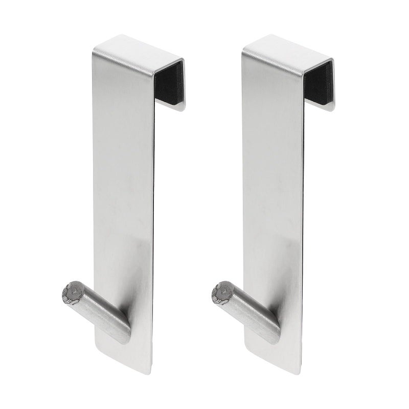 Stainless Steel Nail Free Hooks 2Pcs Back Mounted for Towel Coat Wall Door - Image 2