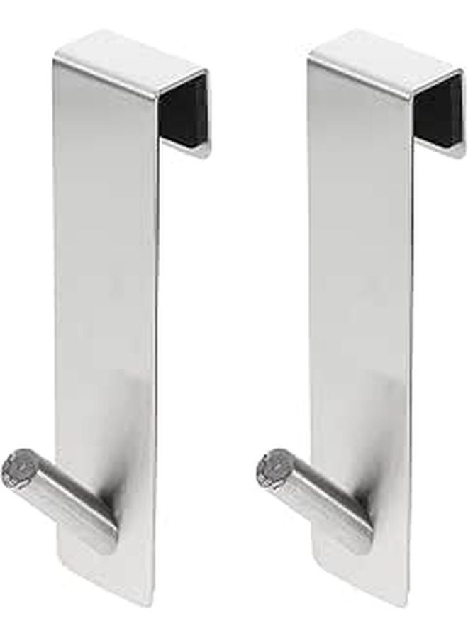Stainless Steel Nail Free Hooks 2Pcs Back Mounted for Towel Coat Wall Door - Image 1