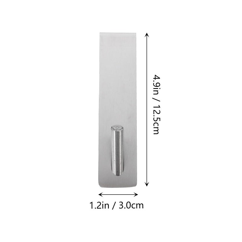 Stainless Steel Nail Free Hooks 2Pcs Back Mounted for Towel Coat Wall Door - Image 3