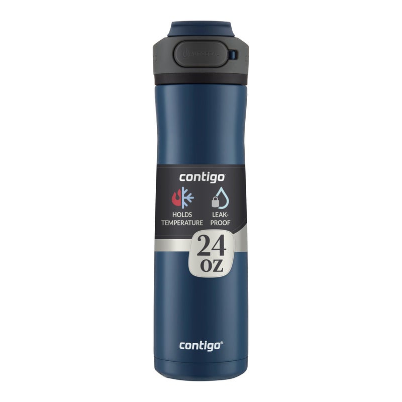 Contigo Cortland Chill 2.0 Blueberry Stainless Steel Water Bottle Vacuum-Insulated Spill-Proof Lid 24oz Ideal for Hot or Cold Drinks Interchangeable Lid Perfect for Kids & Adults - Image 1