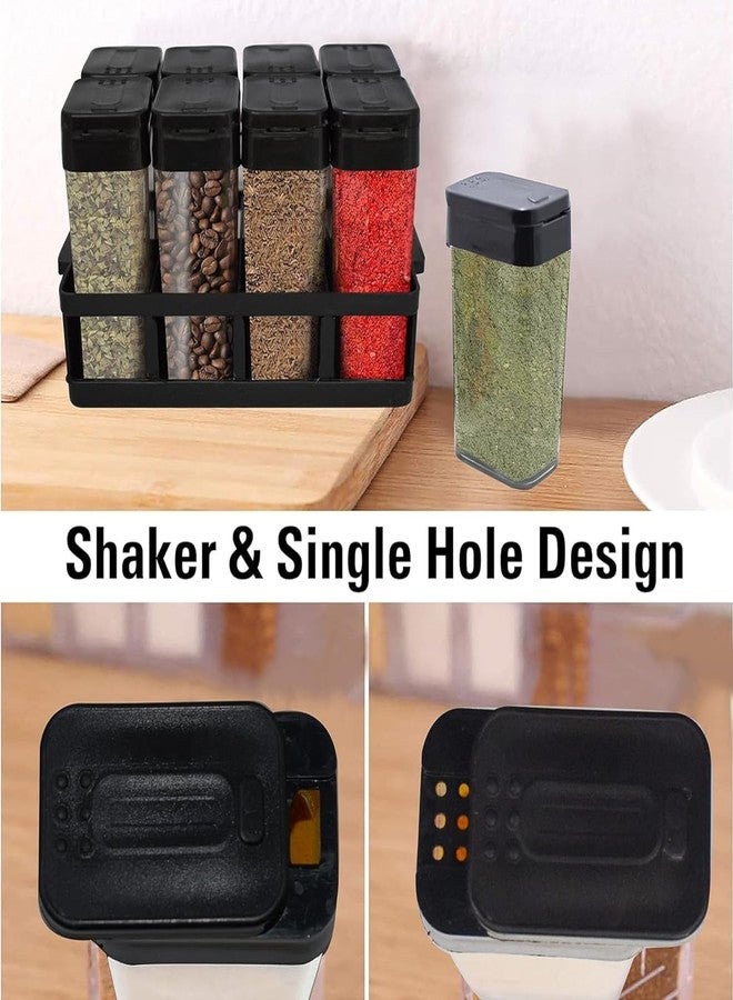 KITCHEN CRAFTOPIA® 100 Ml 8 Pcs Sets Airtight Masala Box for Kitchen Spices Storage With Tray - Multi Container Easy Flow Spice Organizer (Black Colour) - Image 4