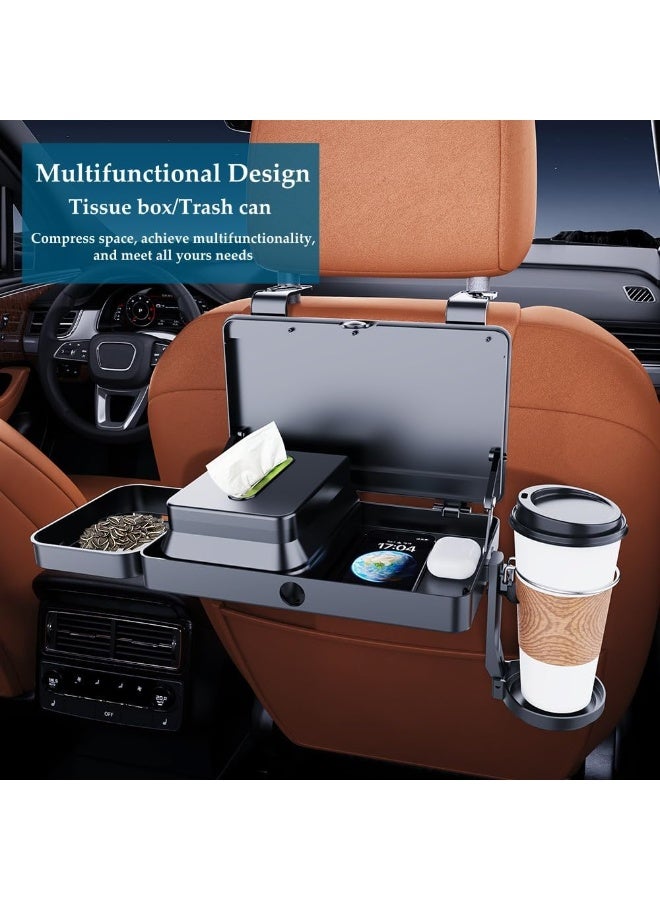 Arabest Car Seat Back Organizer, Multifunctional Back Seat Car Organizer with Cup Holder, Tissue Box and Hooks, Detachable Car Organizer for Hold Phone, Snacks, Drinks, Handbag, Compatible with Most Vehicles - Image 4