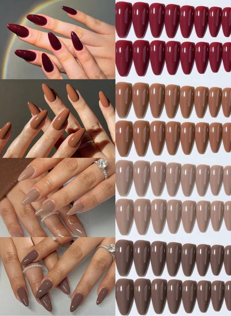 الكيان أظافر صناعية طويلة – طقم 144 قطعة بـ 12 لون مختلف، سهلة التركيب والارتداء - Image 1