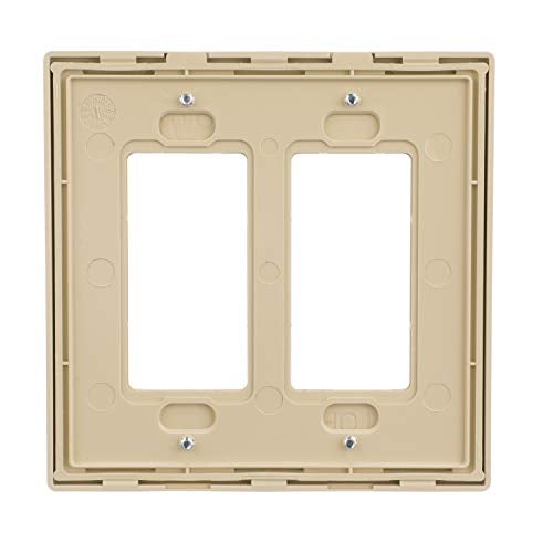 EATON Wiring PJS262V Decorator Screwless Wallplate, 2-Gang, Ivory - Image 4