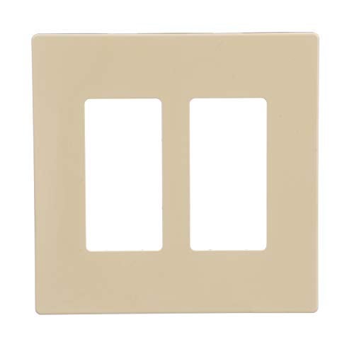 EATON Wiring PJS262V Decorator Screwless Wallplate, 2-Gang, Ivory - Image 1