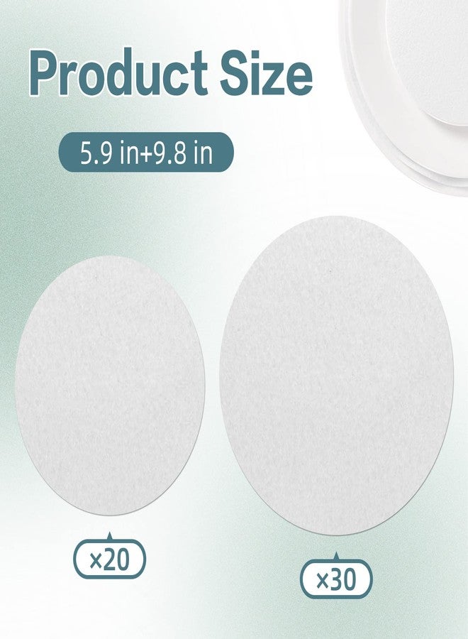 Ohiyoo 50 Pcs Plate Separators Storage, 9.8'' + 5.9'' - 2 Different Size Soft Felt Plate Dividers Round China Dish Storage Protectors Pads Dish Protectors Storage (White) - Image 2