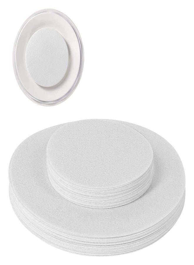 Ohiyoo 50 Pcs Plate Separators Storage, 9.8'' + 5.9'' - 2 Different Size Soft Felt Plate Dividers Round China Dish Storage Protectors Pads Dish Protectors Storage (White) - Image 1