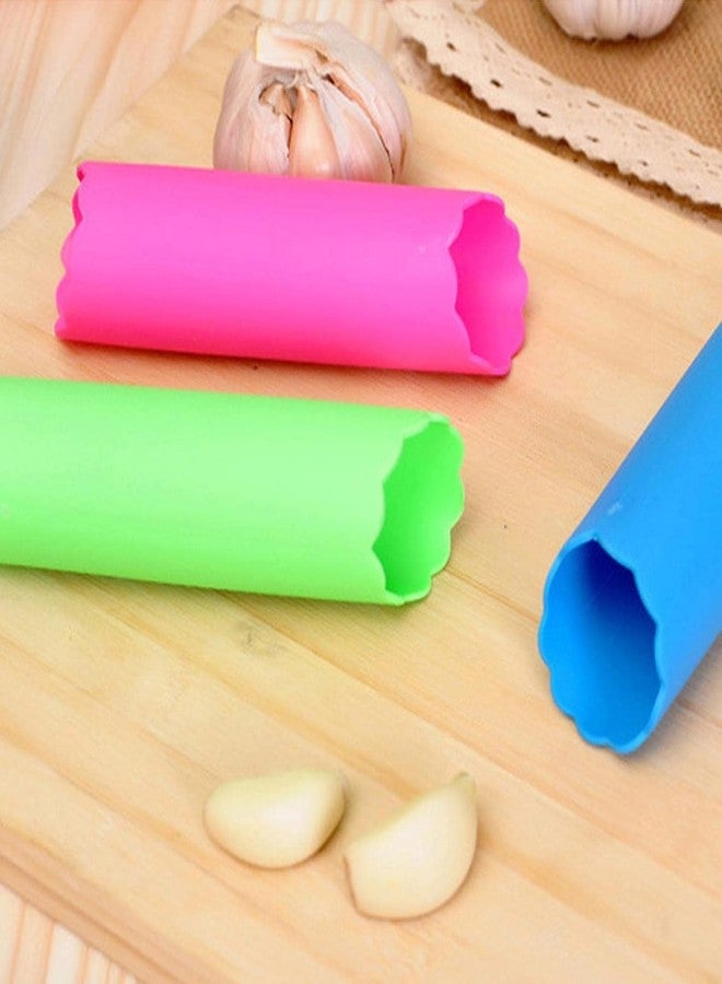 SquarezhenBo Silicone Garlic Tube Peeler-Garlic Skin Remover Roller,Garlic Roller Peeling Garlic Peeler Tube Roller Kitchen Garlic Tools,Easy Quick To Peel Garlic Cloves Roller Portabl Garlic Tools (Blue) - Image 4