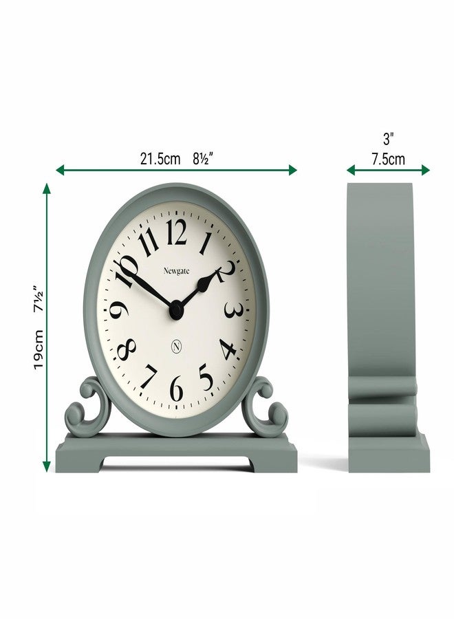 NEWGATE® Divisadero Mantel Clock | Traditional Double Scroll Design | Asparagus Green | Classic Style for Desk, Table top, Shelf or Bedside - Image 3