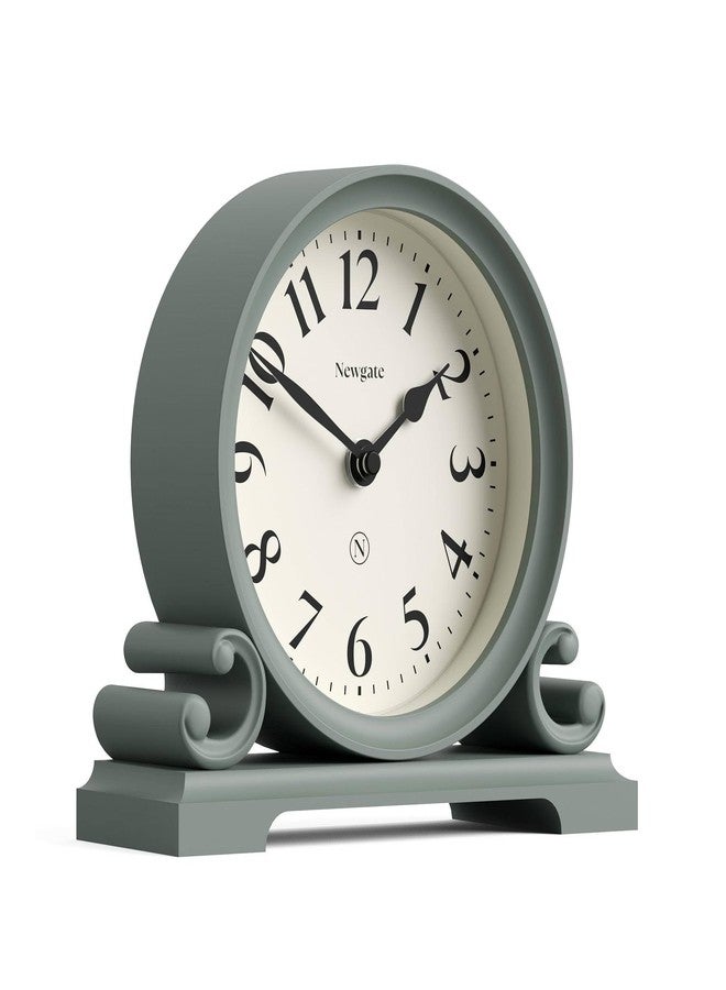 NEWGATE® Divisadero Mantel Clock | Traditional Double Scroll Design | Asparagus Green | Classic Style for Desk, Table top, Shelf or Bedside - Image 1