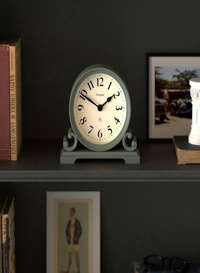 NEWGATE® Divisadero Mantel Clock | Traditional Double Scroll Design | Asparagus Green | Classic Style for Desk, Table top, Shelf or Bedside - Image 2