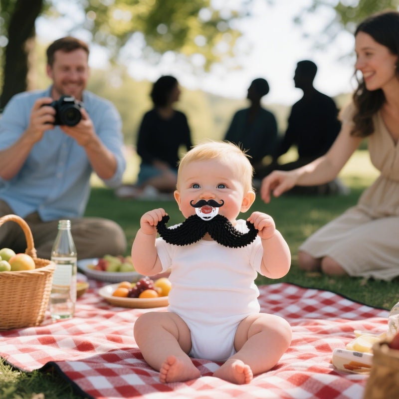 Intatikoo Funny Baby Pacifiers,Mustache Pacifier for Babies 0-36 Months Mustache Binkies Funny Mustache Pacifiers for Boys and Girls BPA Free (4 Packs) - Image 5