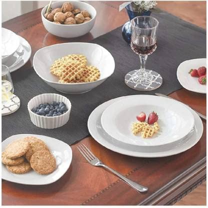 TREANDCARD TREANDCARD Bone China Deep Soup Maggi Pasta Gravy Plate Multi pourpose 6 pcs Set  - Image 3