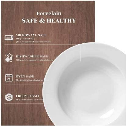 TREANDCARD TREANDCARD Bone China Deep Soup Maggi Pasta Gravy Plate Multi pourpose 6 pcs Set  - Image 2