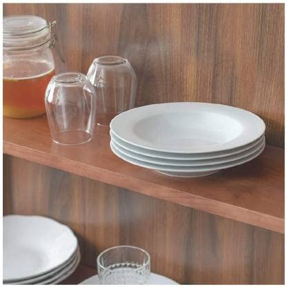 TREANDCARD TREANDCARD Bone China Deep Soup Maggi Pasta Gravy Plate Multi pourpose 6 pcs Set  - Image 4