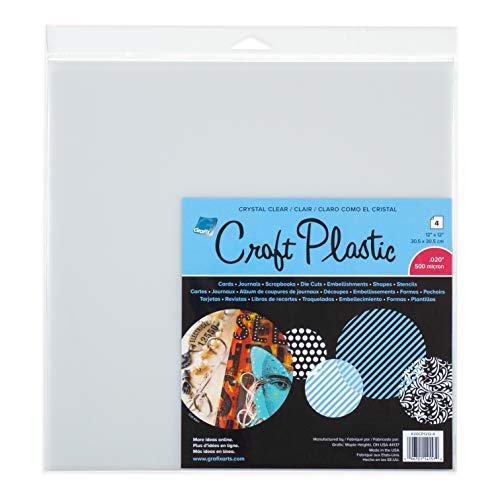 Grafix Ultra Clear .020 Plastic, Durable and Archival Film, Perfect for DIY Crafts, Stencils, Journals, Cards, 3D Embellishments, and More, 12" x 12", 4 Pack - Image 3