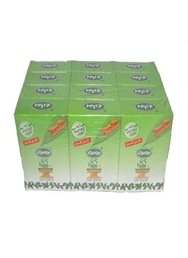 Pyary Ayurvedic Soap Turmeric 12 Pcs Green  - Image 1