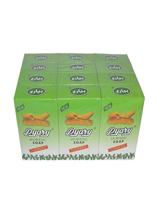 Pyary Ayurvedic Soap Turmeric 12 Pcs Green  - Image 2