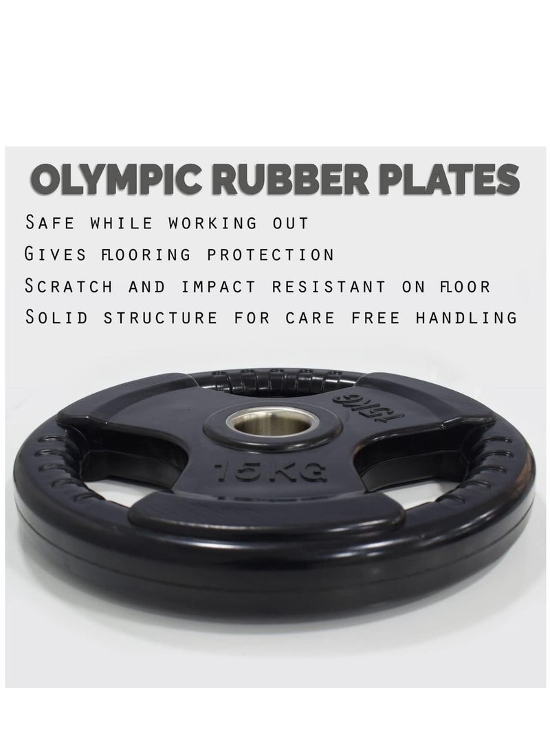 Sky Land Fitness Olympic Weight Plate With Rubber Finish| Barbell Weight Plate Disc For Lifting & Strength Training, 15kg  - Image 5