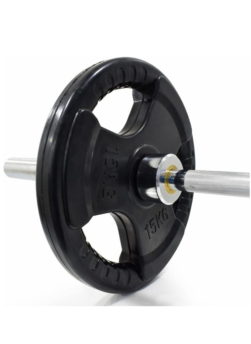 Sky Land Fitness Olympic Weight Plate With Rubber Finish| Barbell Weight Plate Disc For Lifting & Strength Training, 15kg  - Image 3