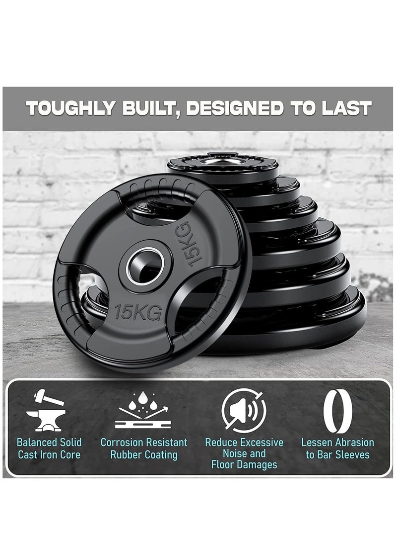 Sky Land Fitness Olympic Weight Plate With Rubber Finish| Barbell Weight Plate Disc For Lifting & Strength Training, 15kg  - Image 2