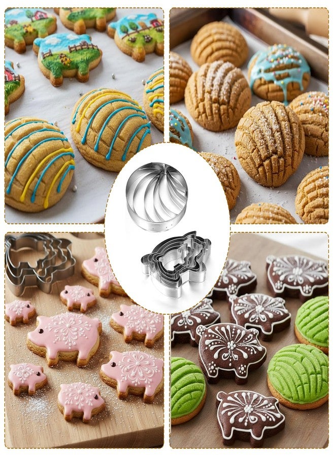 HaiFafafaing Concha Cutter and Pig Cookie Cutter Mexican - Stainless Steel Concha Cutters and Pig Cookie Cutters for Mexican Pastries and Hot Chocolate - Image 4
