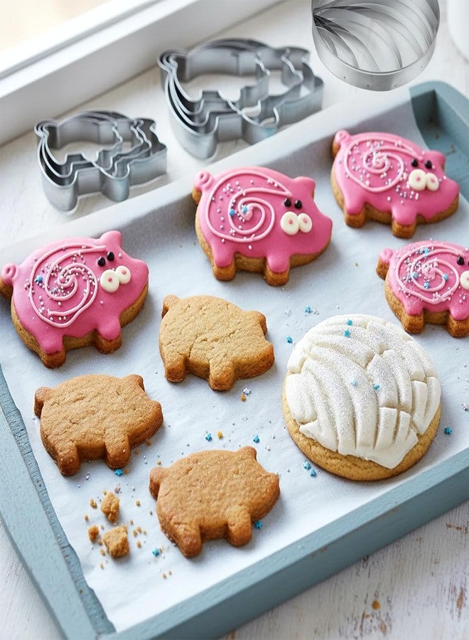 HaiFafafaing Concha Cutter and Pig Cookie Cutter Mexican - Stainless Steel Concha Cutters and Pig Cookie Cutters for Mexican Pastries and Hot Chocolate - Image 5