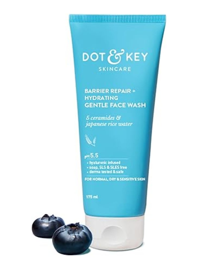 Dot & Key Barrier Repair + Hydrating Gentle Face Wash With Probiotic| Ceremide Face Wash | Face Wash For Dry Skin,Normal Skin&Sensitive Skin | Gently Cleanses Skin From Dirt & Oil For Unisex,175ML - Image 1