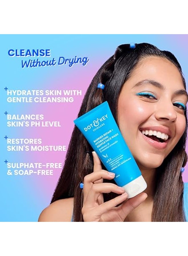 Dot & Key Barrier Repair + Hydrating Gentle Face Wash With Probiotic| Ceremide Face Wash | Face Wash For Dry Skin,Normal Skin&Sensitive Skin | Gently Cleanses Skin From Dirt & Oil For Unisex,175ML - Image 2