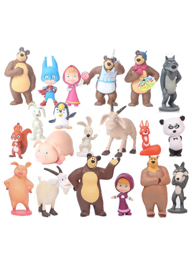 Generic - Martha And Bear Hand-made Model Martha And Bear Car Cake Decoration Twisted Egg Doll Toy Doll Gift-Color:10 Models 2 Generations (about 4-6cm/160g) - Image 1